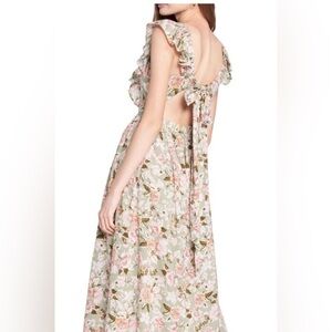 En Saison Floral Midi Dress in Pink and Green